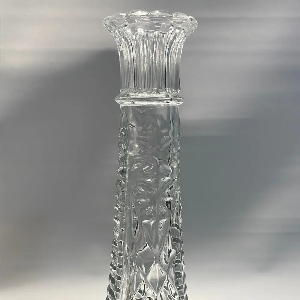 Vintage Crystal Accents Vase with Intricate Cut Glass Design